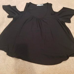 Lush Cold Shoulder Black Top